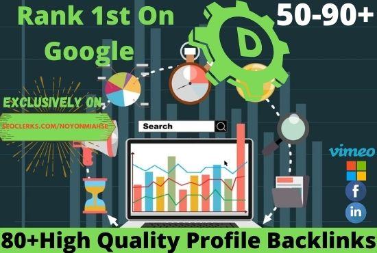 Manual Create 80+ High Authority SEO Profile Backlinks Boost Ranking On Google