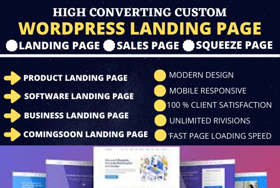 I Will Create Wordpress Landing Page