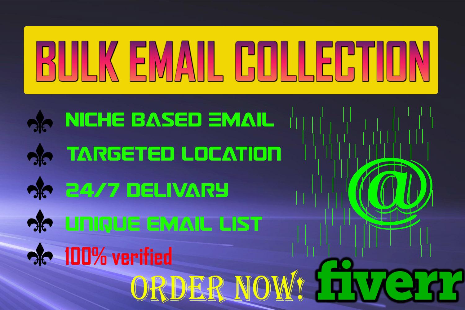 I will Give you niche targeted bulk email list & Bulk EMAIL Collection
