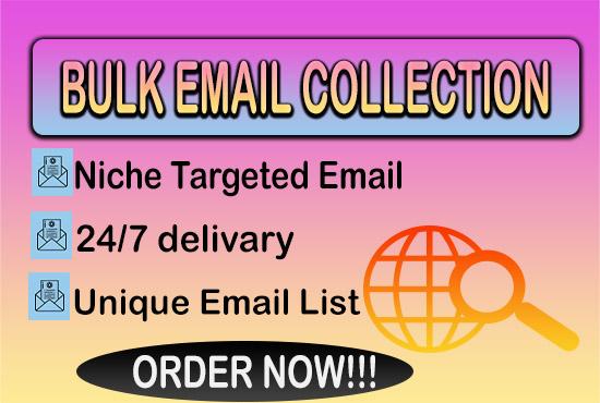 I will Give you niche targeted bulk email list & Bulk EMAIL Collection