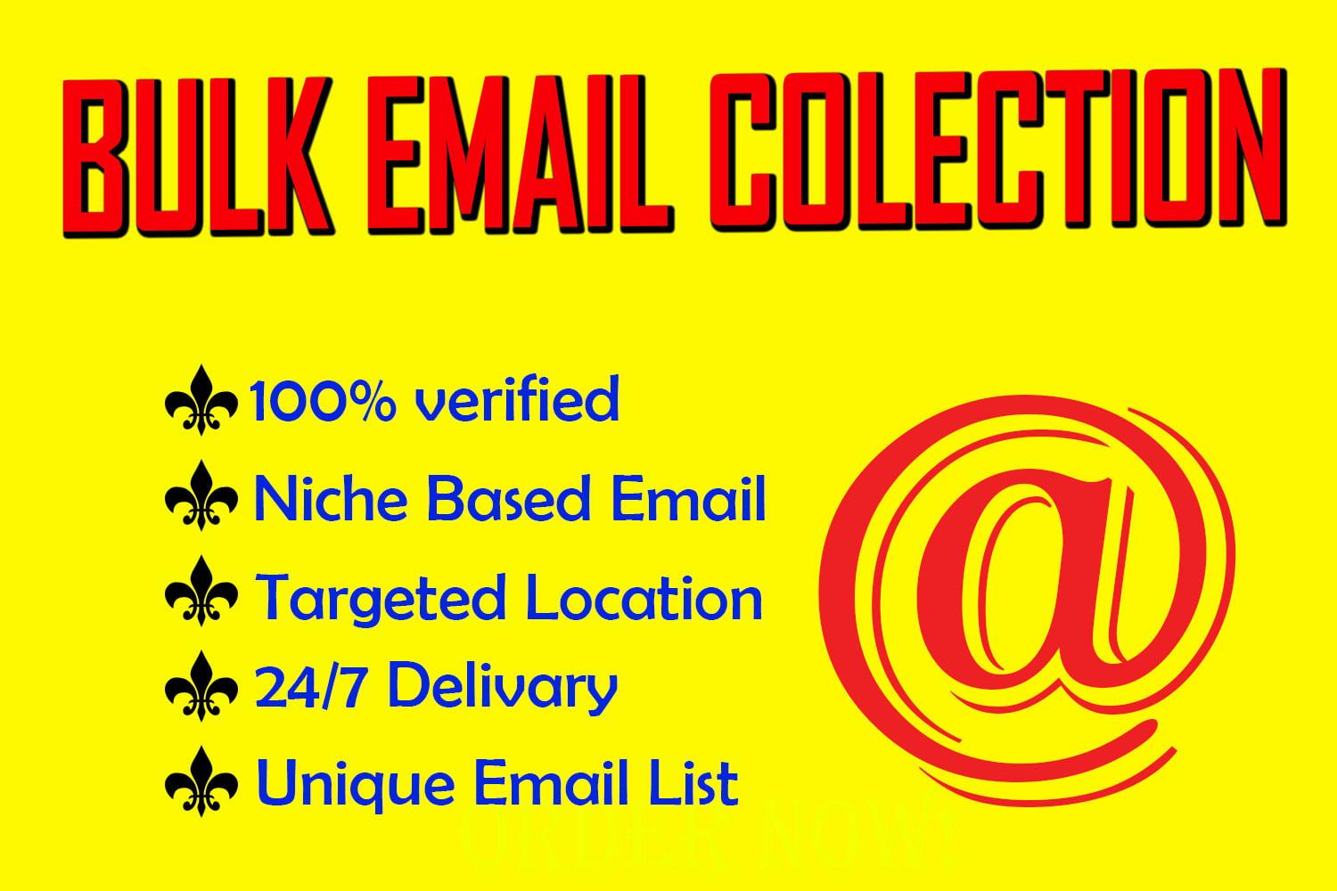 I will Give you niche targeted bulk email list & Bulk EMAIL Collection