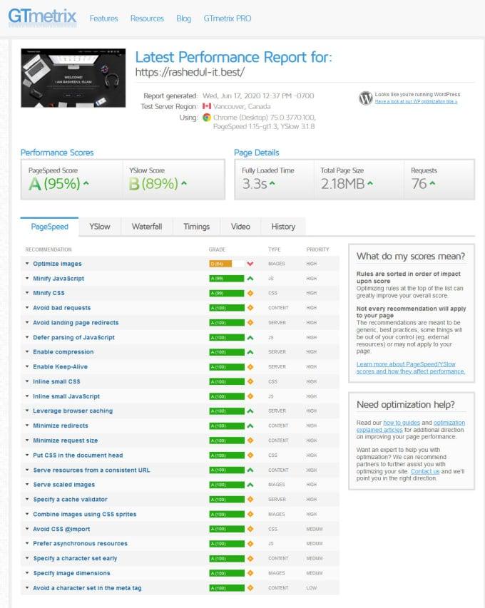 I will do wordpress speed optimization with gtmetrix