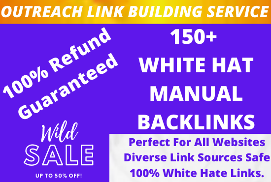 I will 200 SEO backlinks white hat manual link building service for google top ranking