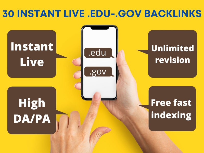 Get 30 instant live .edu .gov high authority backlinks to boost your website on google