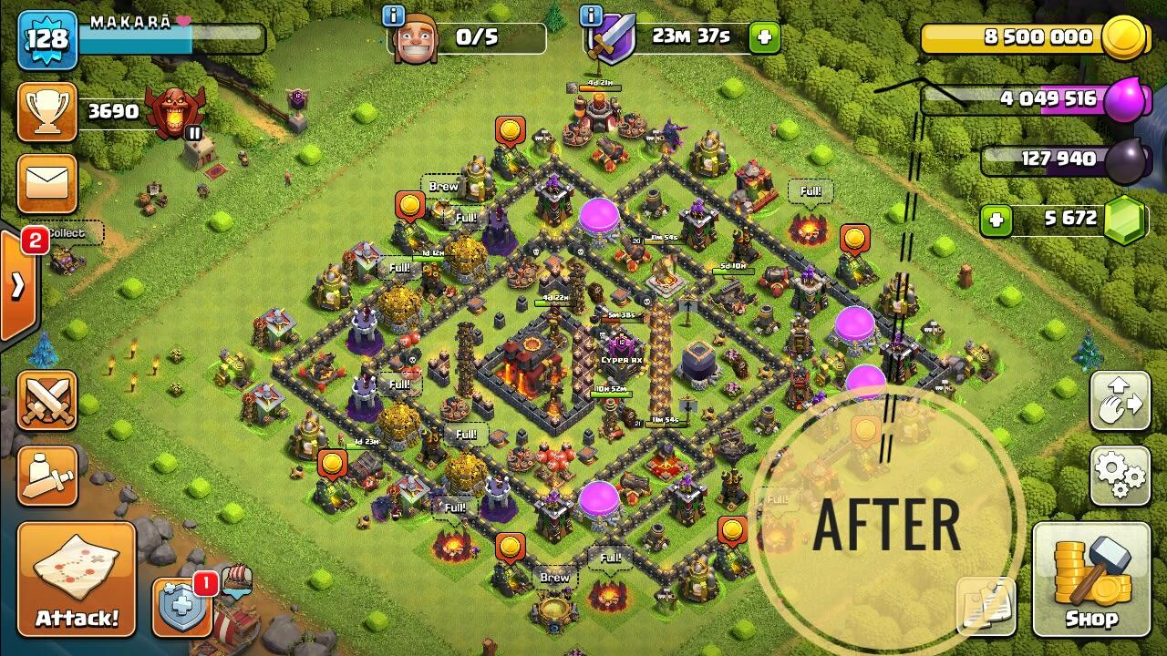 I will bring it on max out your clash of clan base