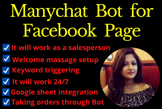I will build MANYCHAT for your Face-book page and website
