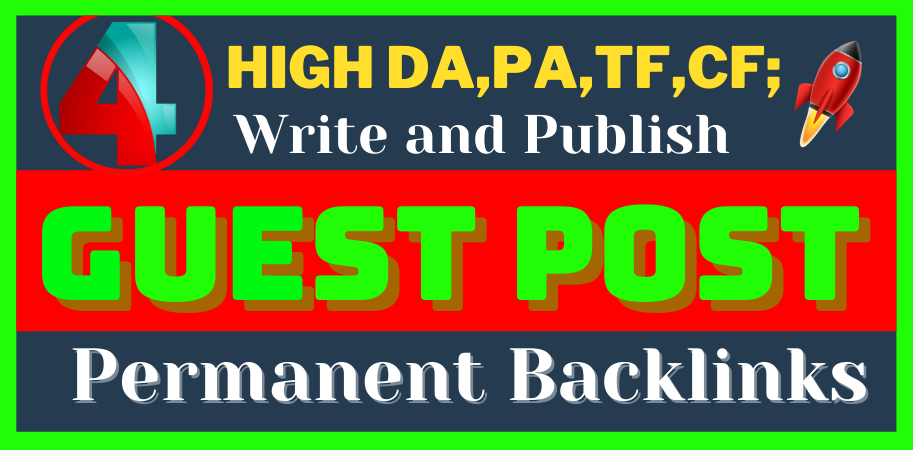 write and publish 4 H.Q. DA,PA Guest Post permanent Backlinks on reddit, behance, linkedin, medium