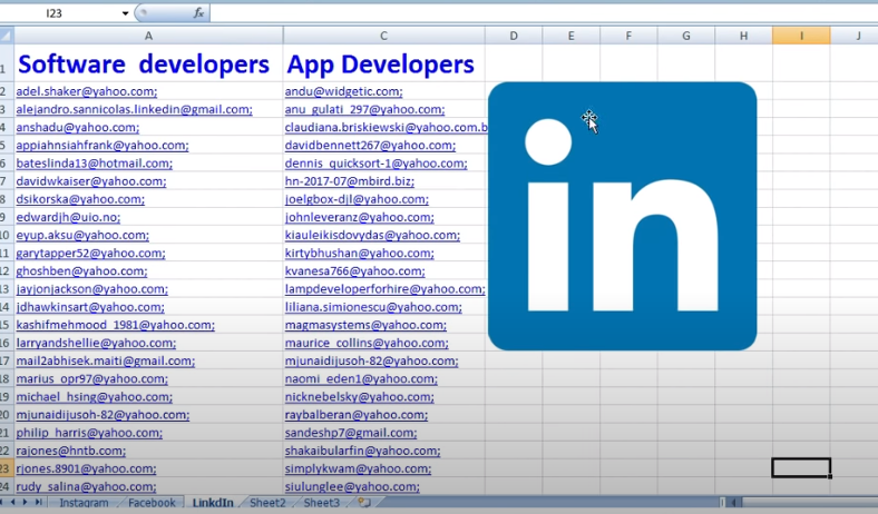 scrape active targeted email from any social Media Platform