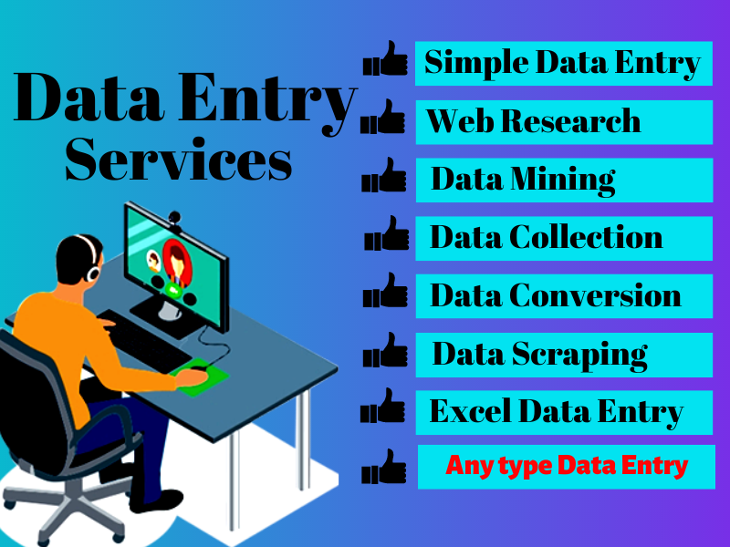 I will Provide Best Data Entry Service, copy past, excel data entry, Pdf to word/excel 