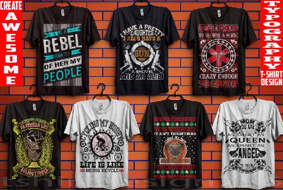 I will create eye catching custom t shirt design