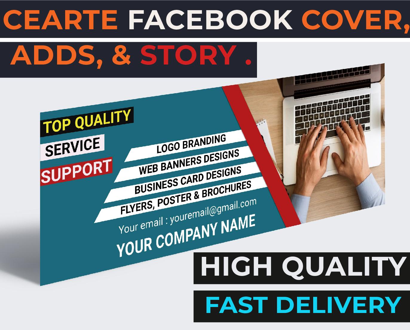 I will design a professional facebook cover, adds, and story for you within 12 hours 
