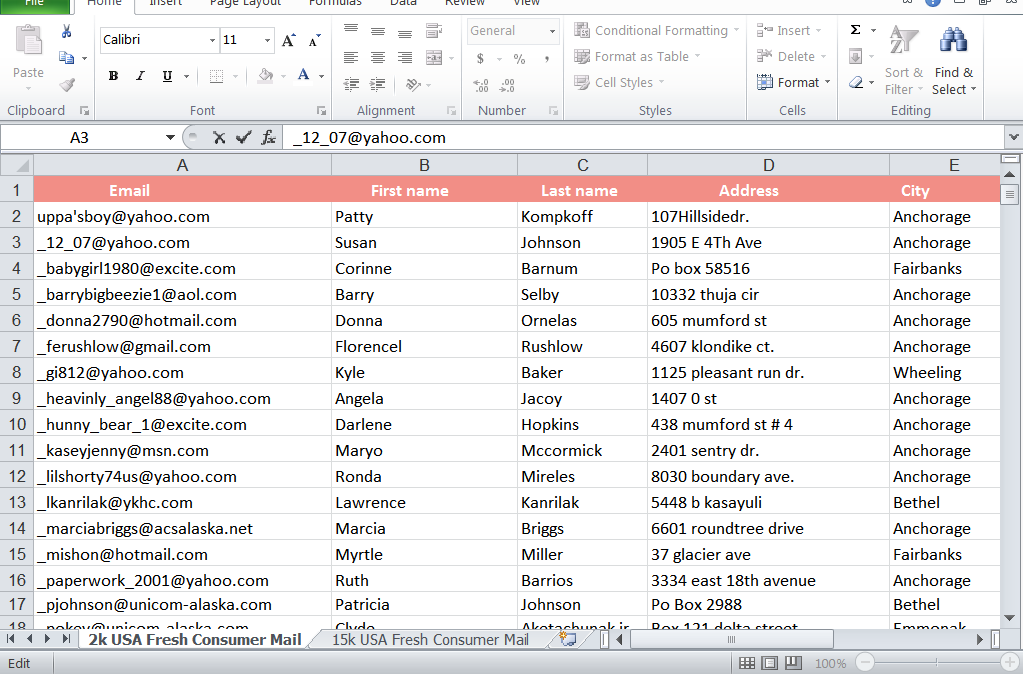 I will provide 1000 usa based consumer valid mail for your business