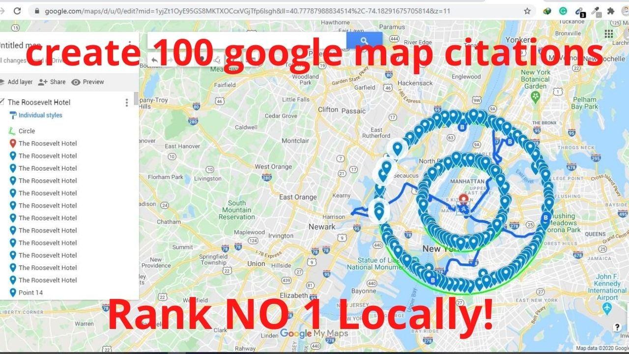 create 100 google map citations for local SEO