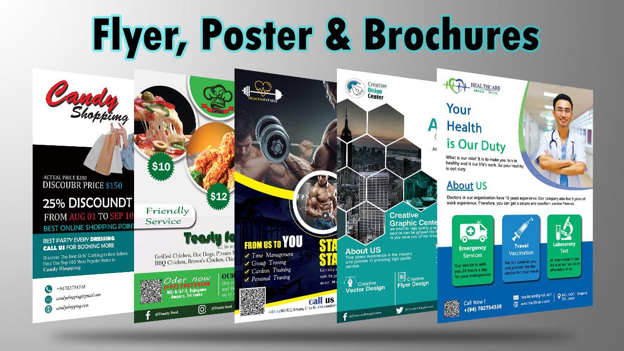 I will design a creative flyer, brochure, leaflet or posters