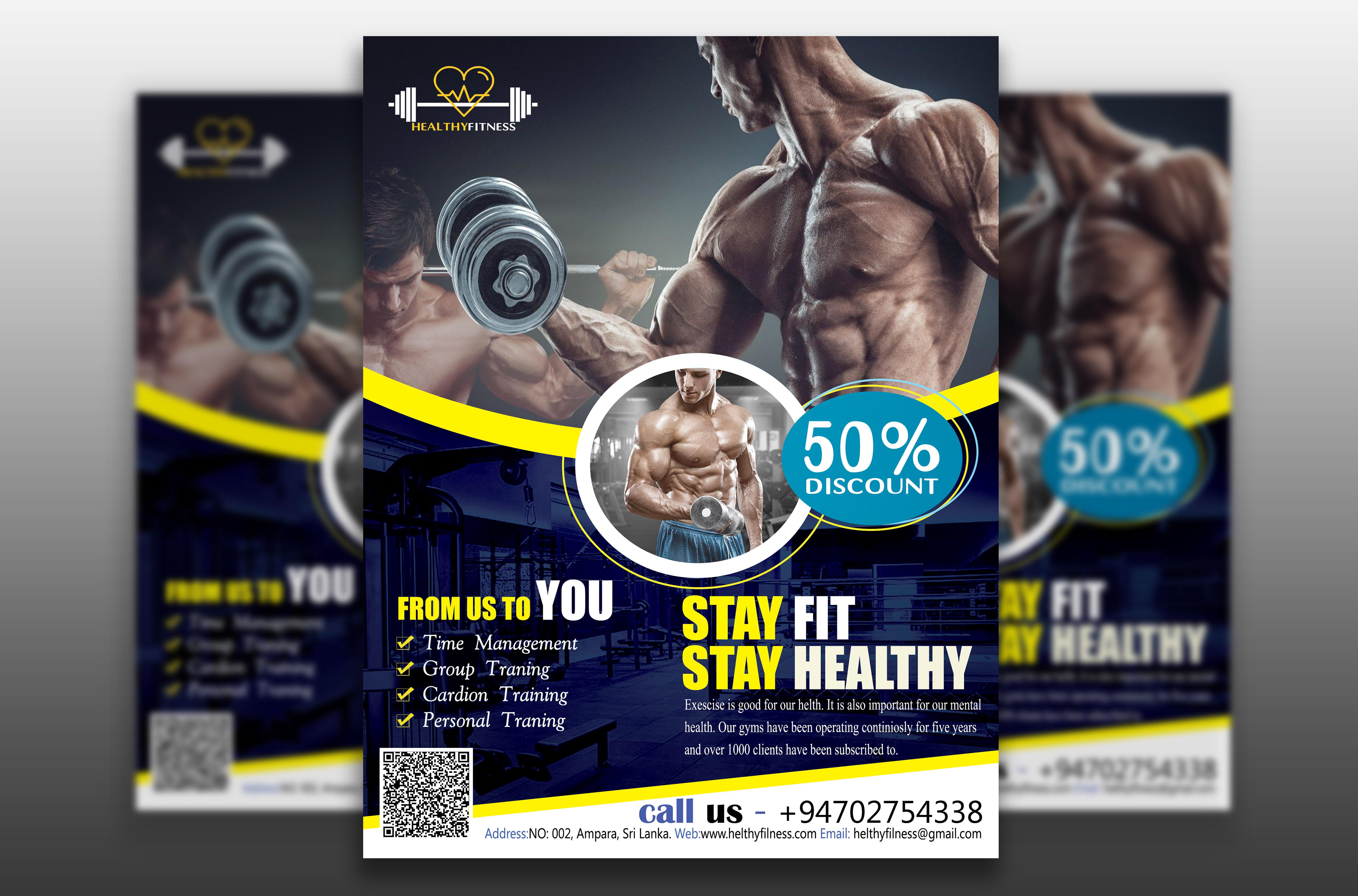 I will make creative fitness, gym, workout, sports flyer brochure, and poster