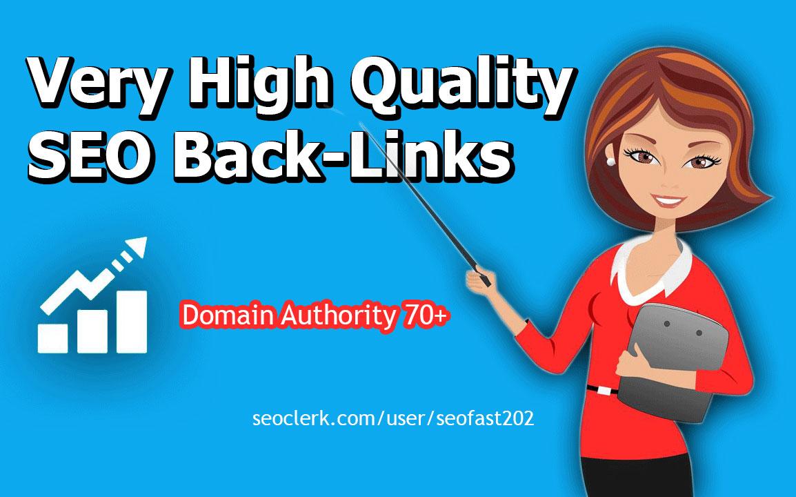 Get 20 very high quality (70+ DA) SEO backlinks 2020