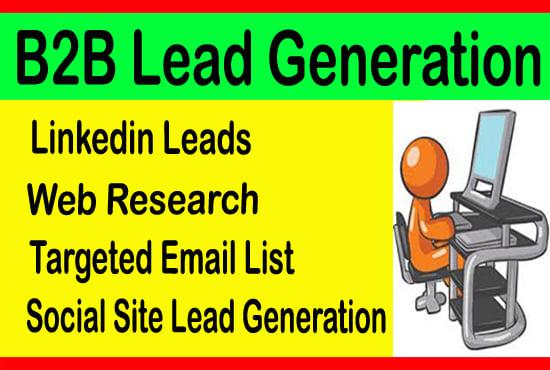 I will do b2b lead generation,Email List and web research