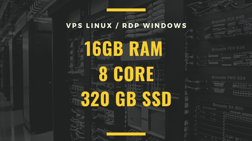 Best Cheap 16GB ram 6 cores VPS/RDP 320 GB SSD