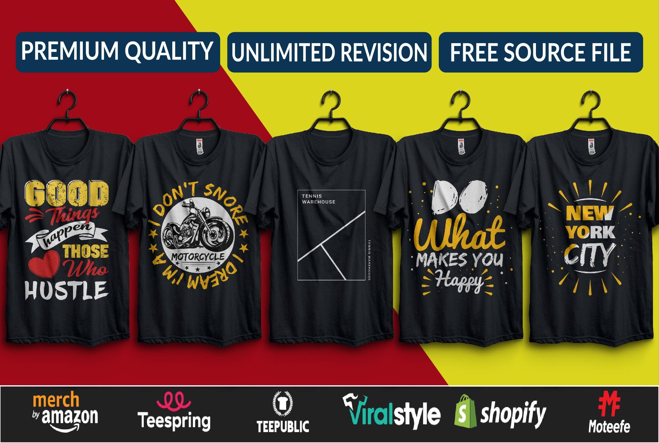 I Will do custom, modern, trendy and unique t shirt design.