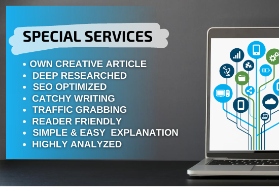 I will write 5 Advanced SEO friendly Tech Articles and blog post (7500 Words)