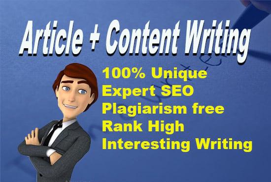 Article writing and content writing for blog or websites