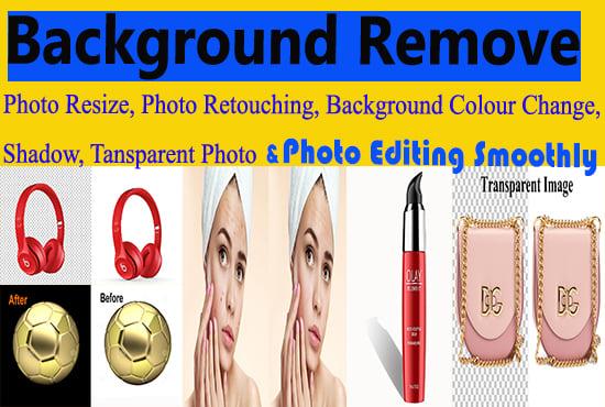 I will do Background Remove, Photo Resize.