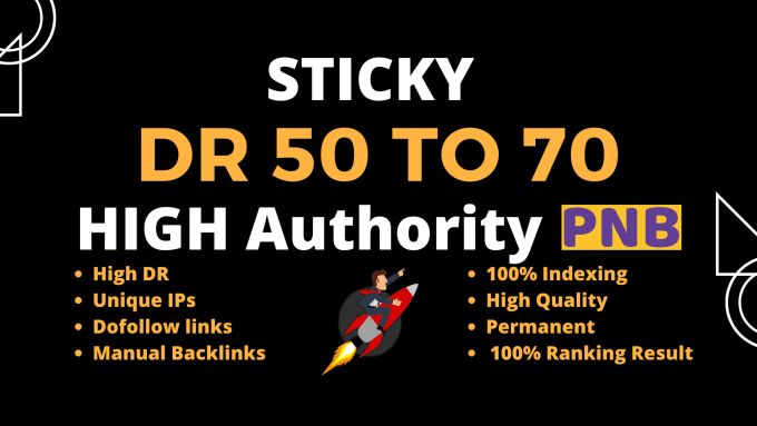  200 make DR 50 to 70 high quality dofollow backlinks for seo