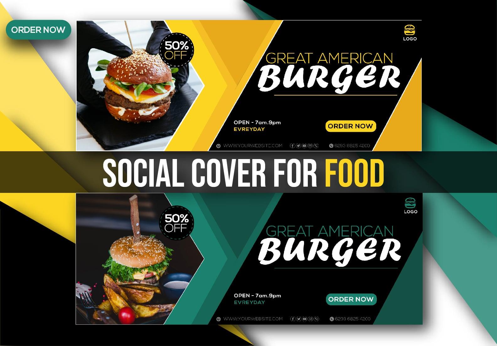 Amezing social post & cover design for food
