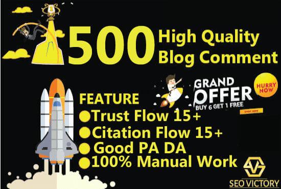 I will do the 500 high quality blog comment manual work