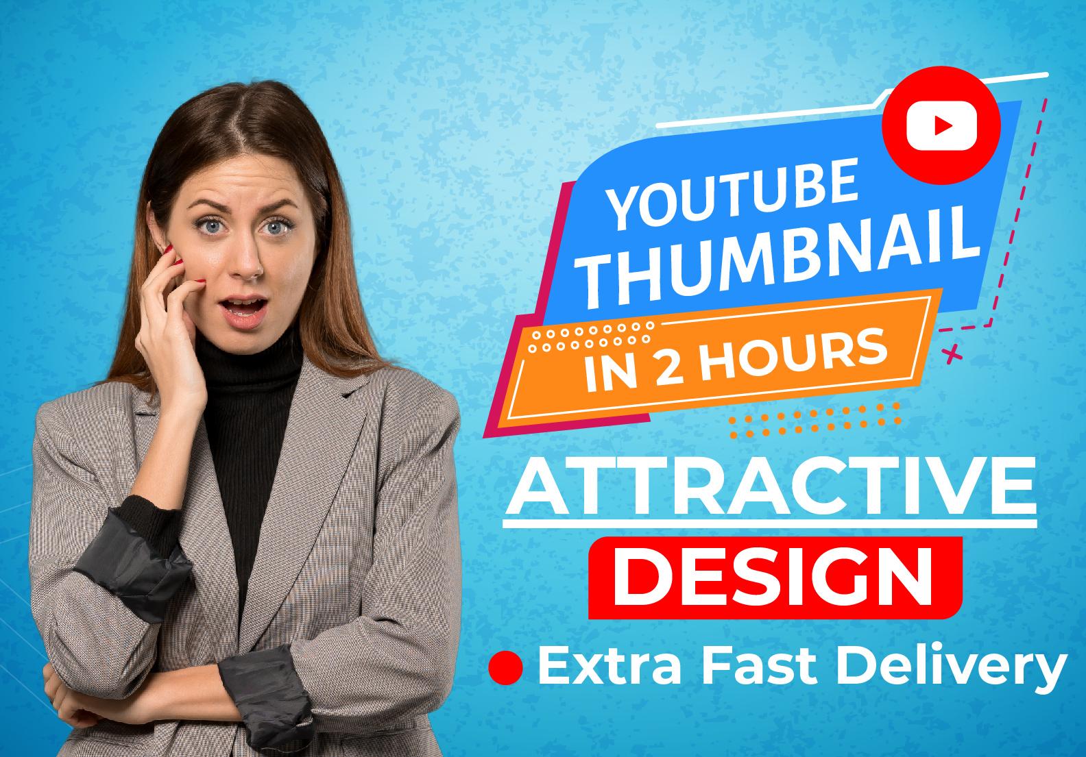 I will design premium custom youtube thumbnail in 2hrs