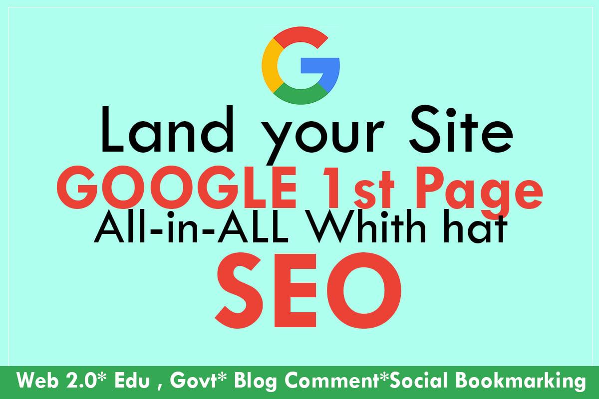  Land your Site Google 1st page All-in-All White Hat Backlink Off-Page SEO