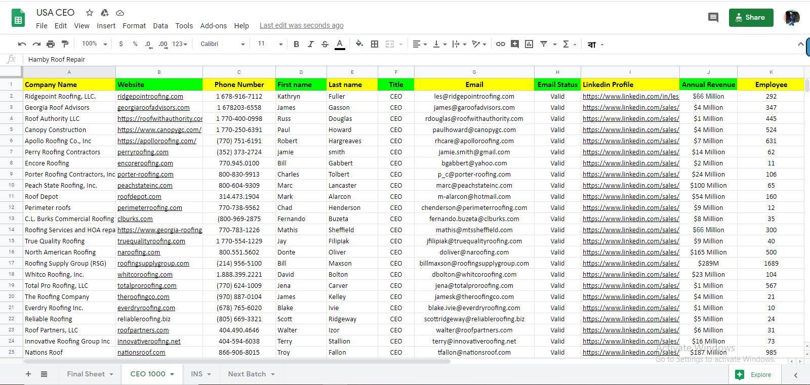 B2B email list linkedin lead generation 100 Leads