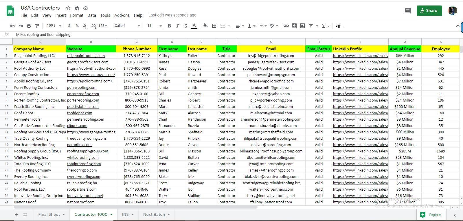 B2B email list linkedin lead generation 100 Leads