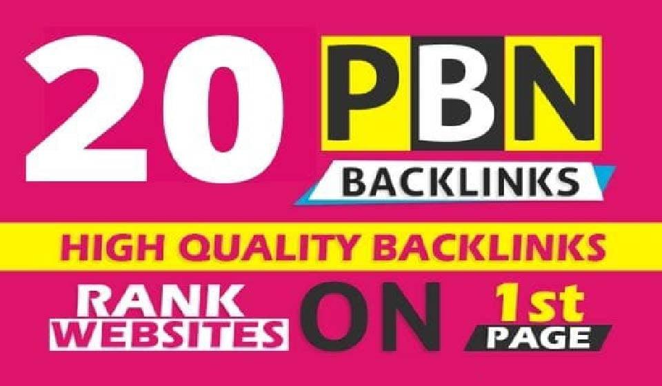 Build 20 High PA DA TF CF Home Page PBN Backlinks - Dofollow Quality Links