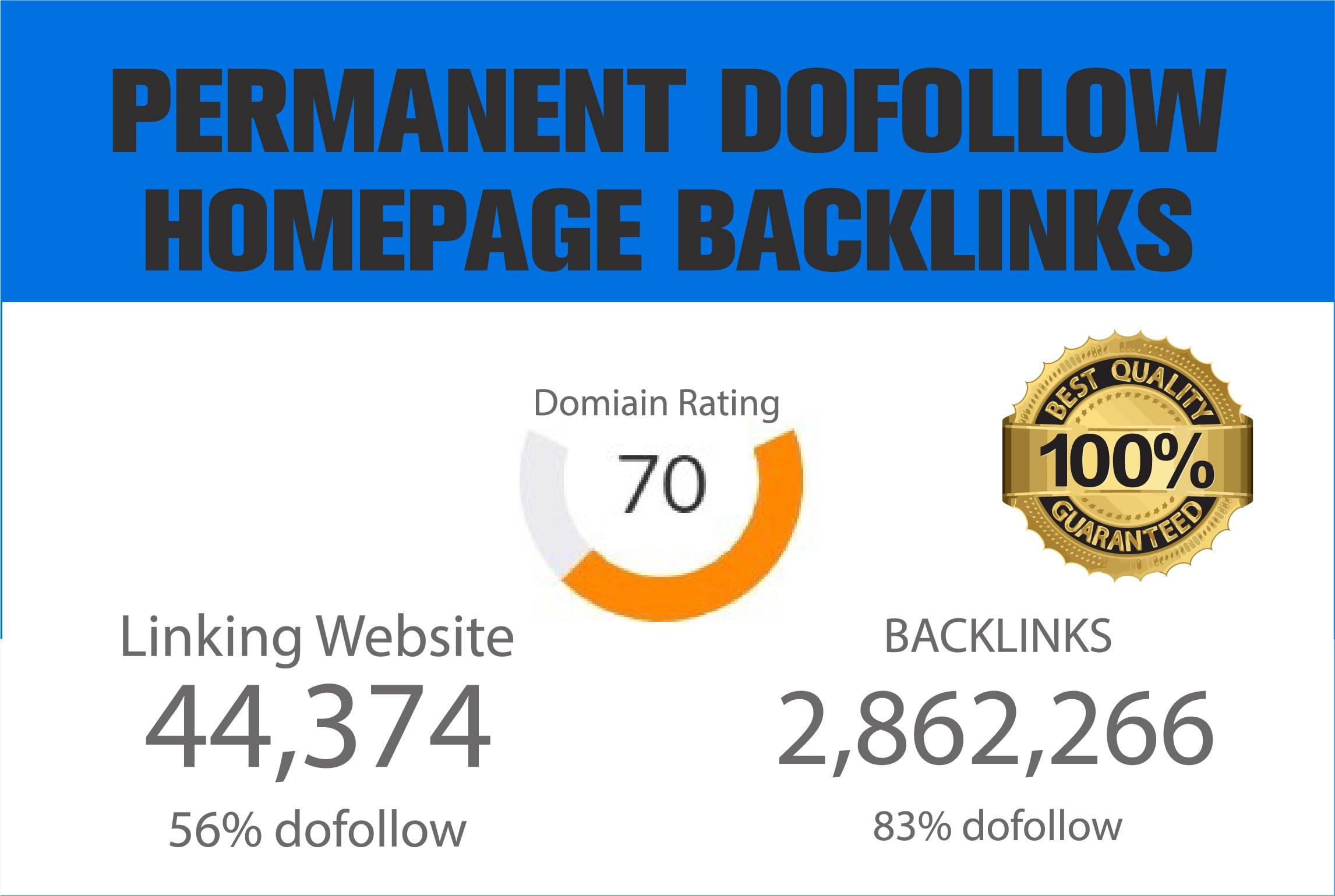 Create 20 Backlinks DR 70 permanent dofollow backlinks for your website