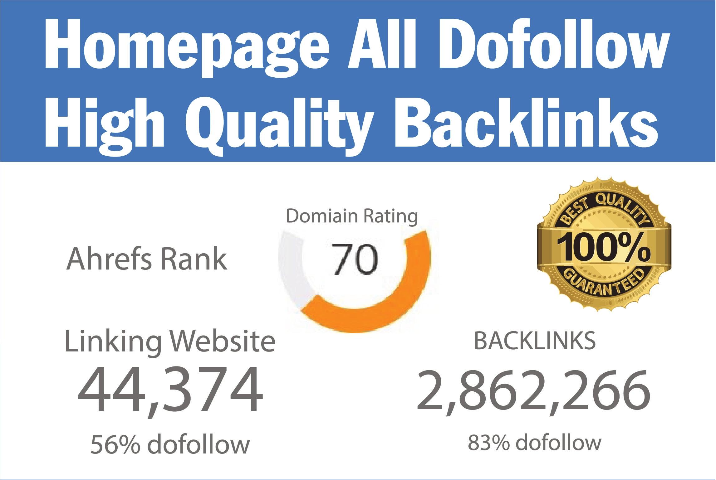 Create 20 Backlinks DR 70 permanent dofollow backlinks for your website