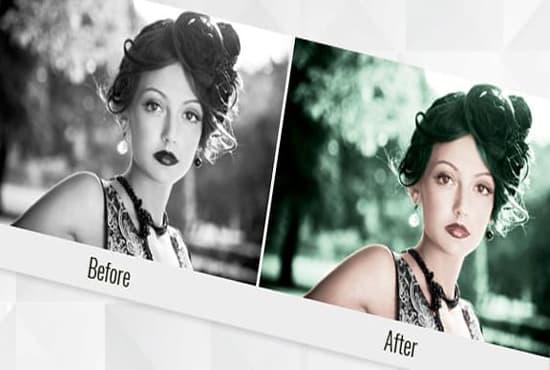 I will do black and white photo to color photoshop
