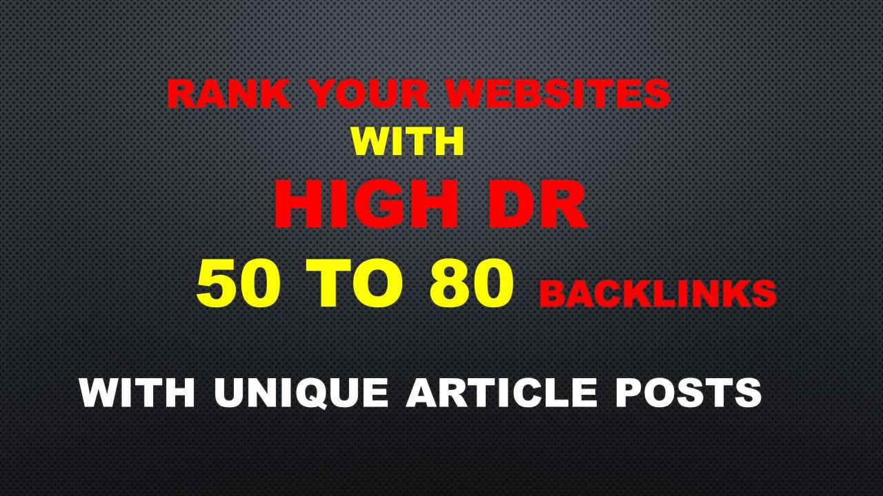 Boost ranking with 50 high authority PBNs posts DR50to70 dofollow SEO backlinks