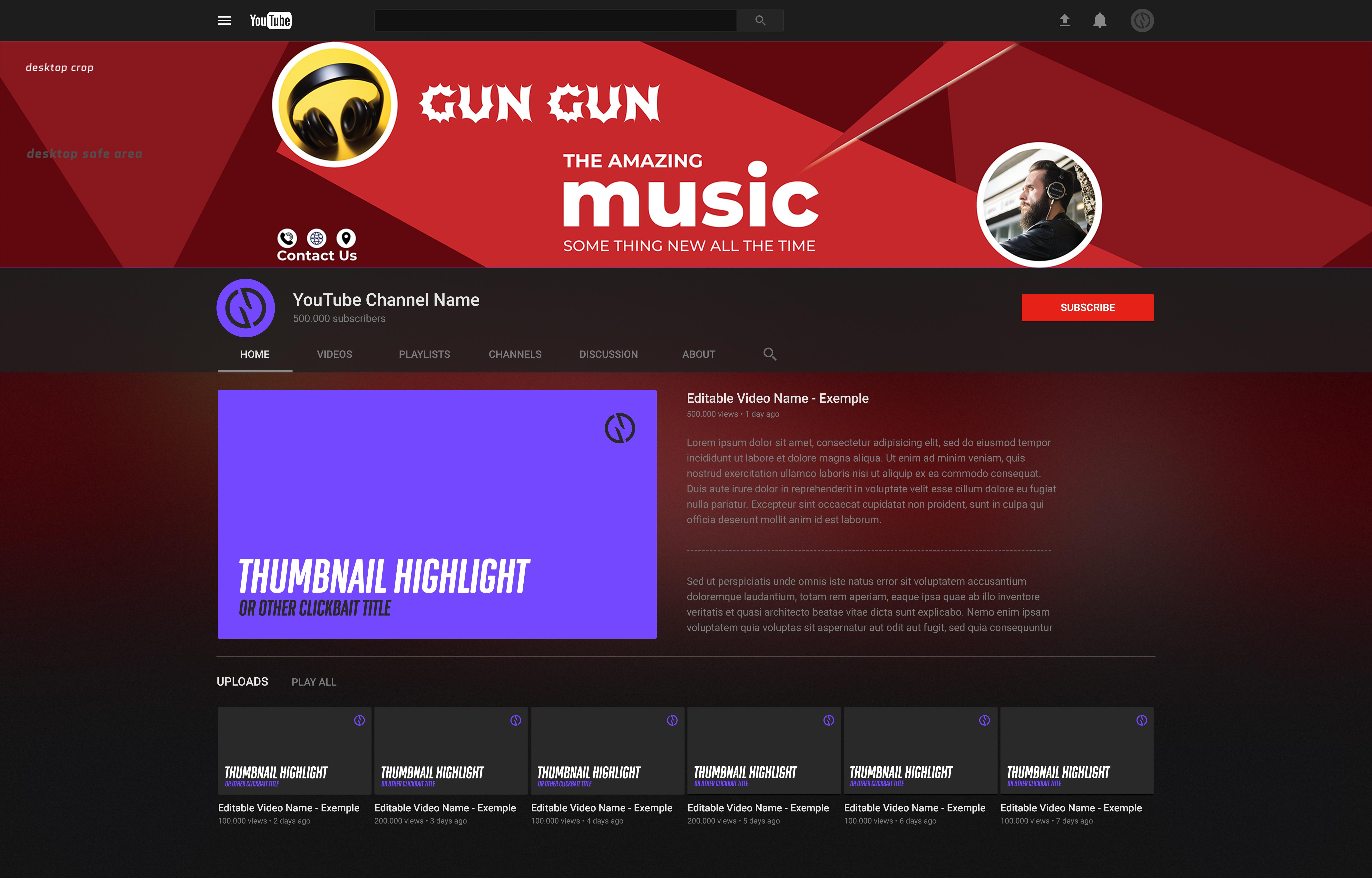 I Will Design You Tube Bannerm or You Tube Thumbnail