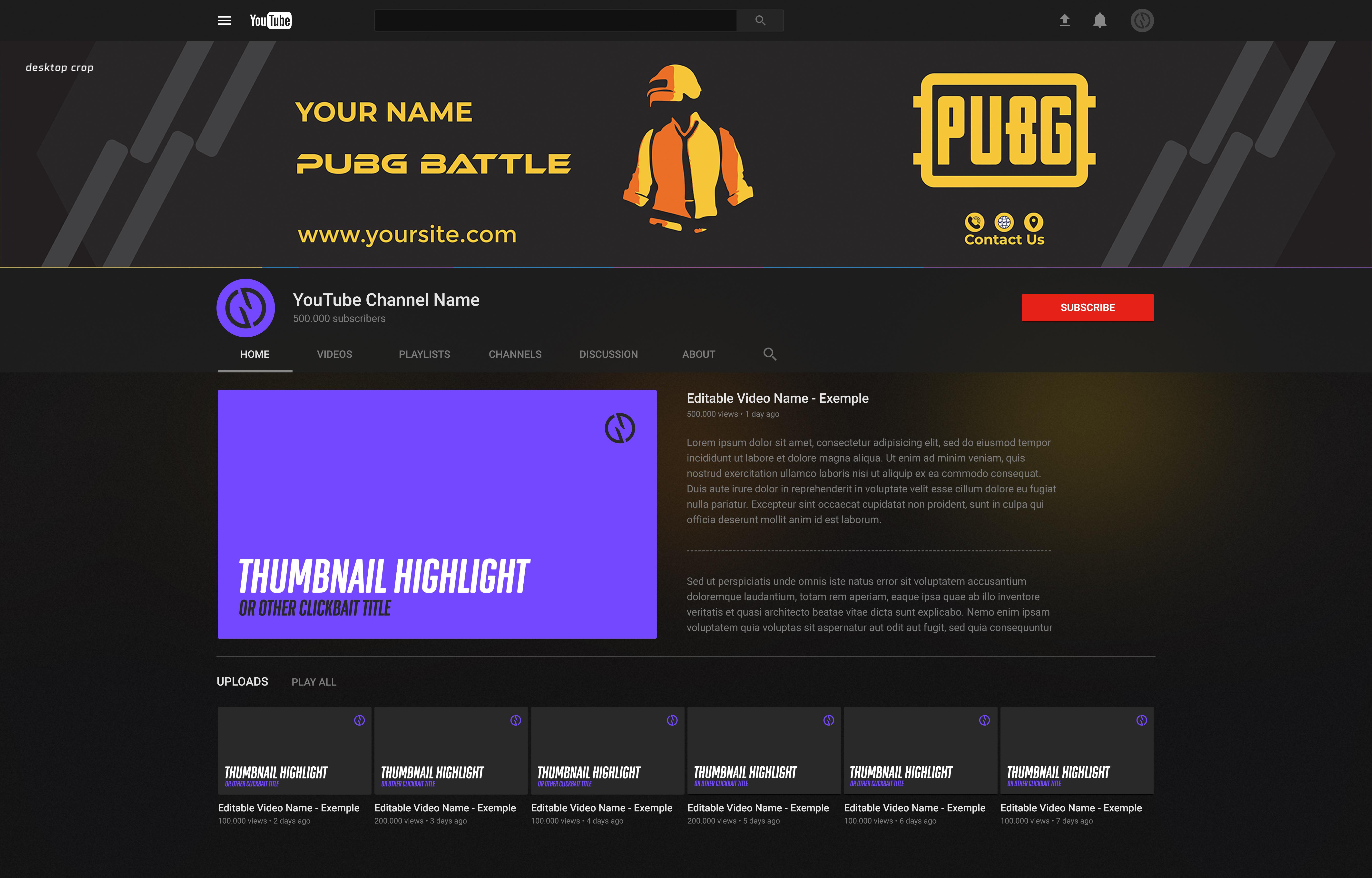 I Will Design You Tube Bannerm or You Tube Thumbnail