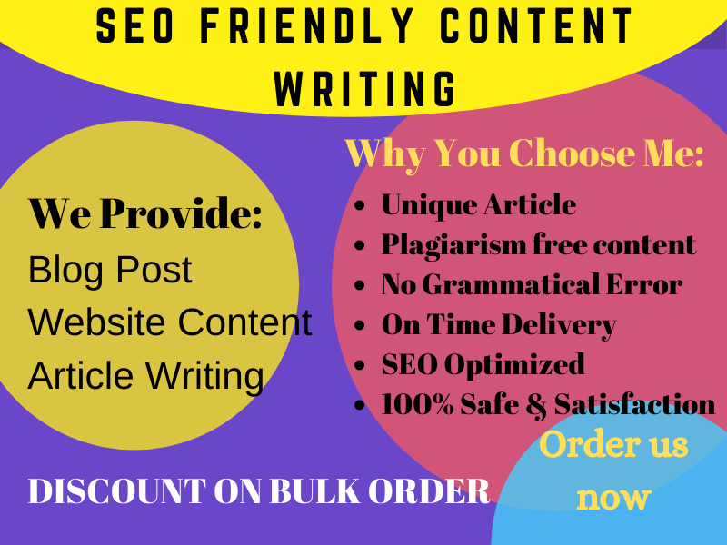 I will write SEO friendly articles, blog posts, and website content