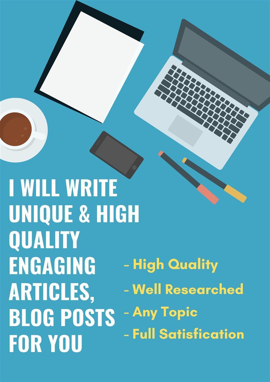 High quality engaging articles and blog posts