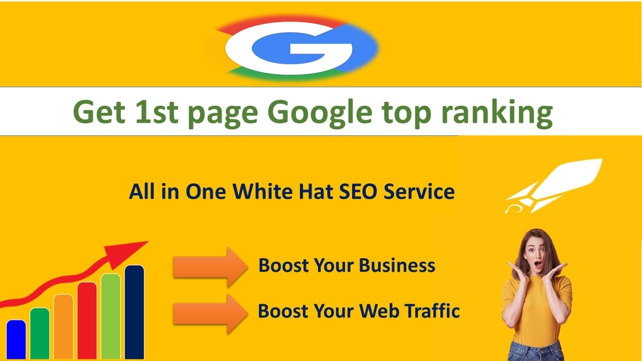 Get 1st page Google top ranking with white hat dofollow SEO backlinks 