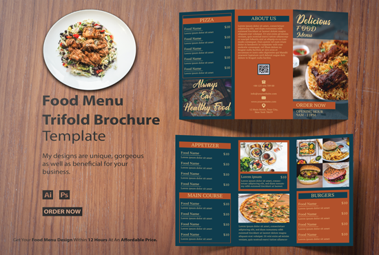 I will design delicious restaurant menu for you within 19 hours