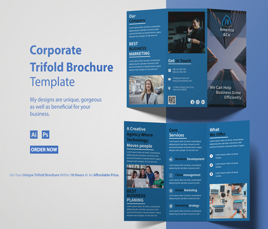 I will design trifold Brochure Post for you