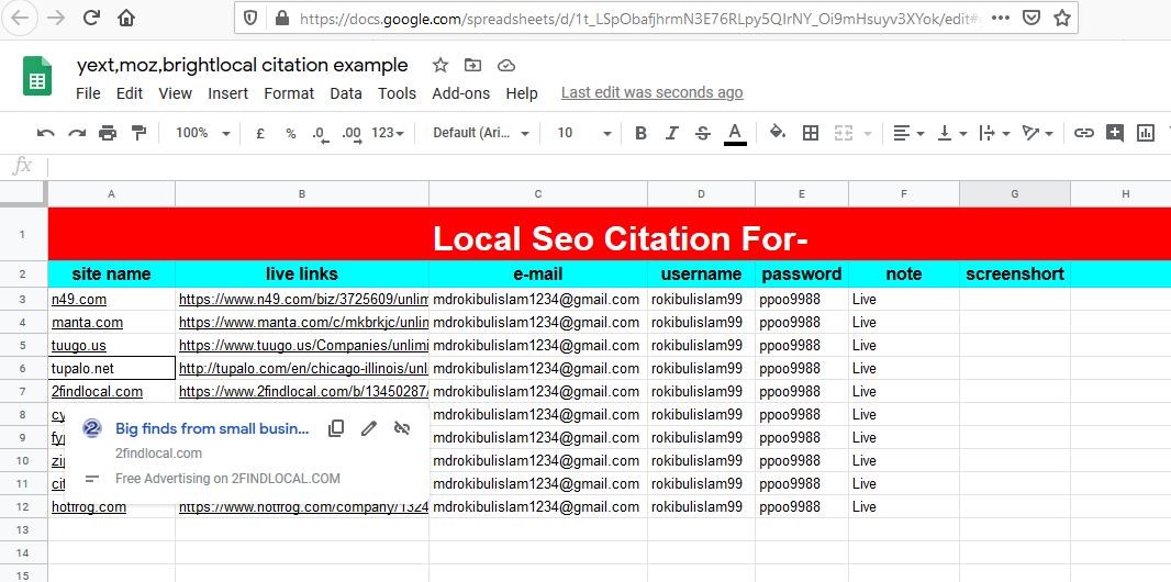 I Will Do Top 45 Local SEO Citation From Yext,Moz And Brightlocal List For Local Rank