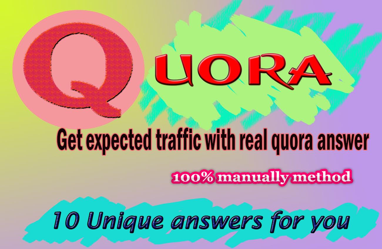 Get 10 organic, unique quora answers with backlink