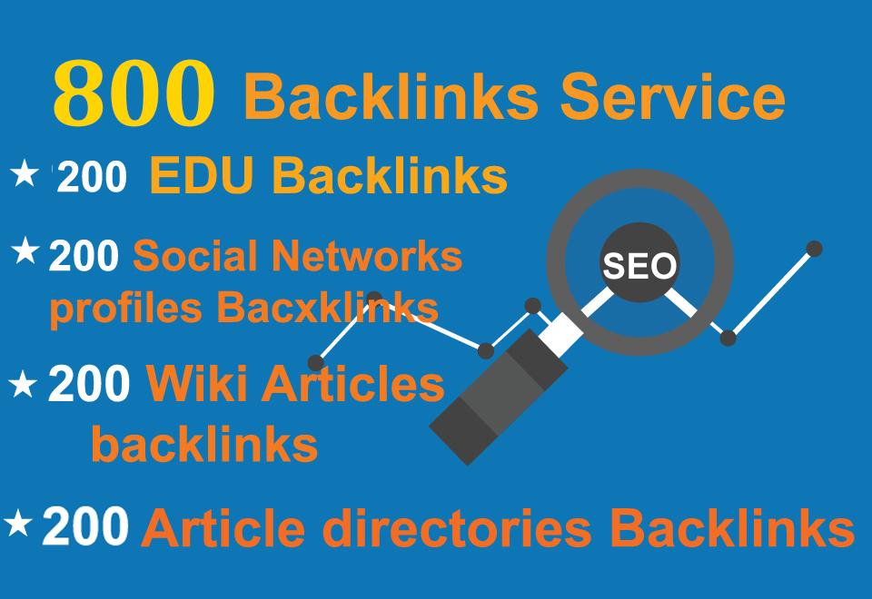 Unique 200 EDU, 200 Social Networks profiles, 200 Wiki articles, 200 Article directories Backlink