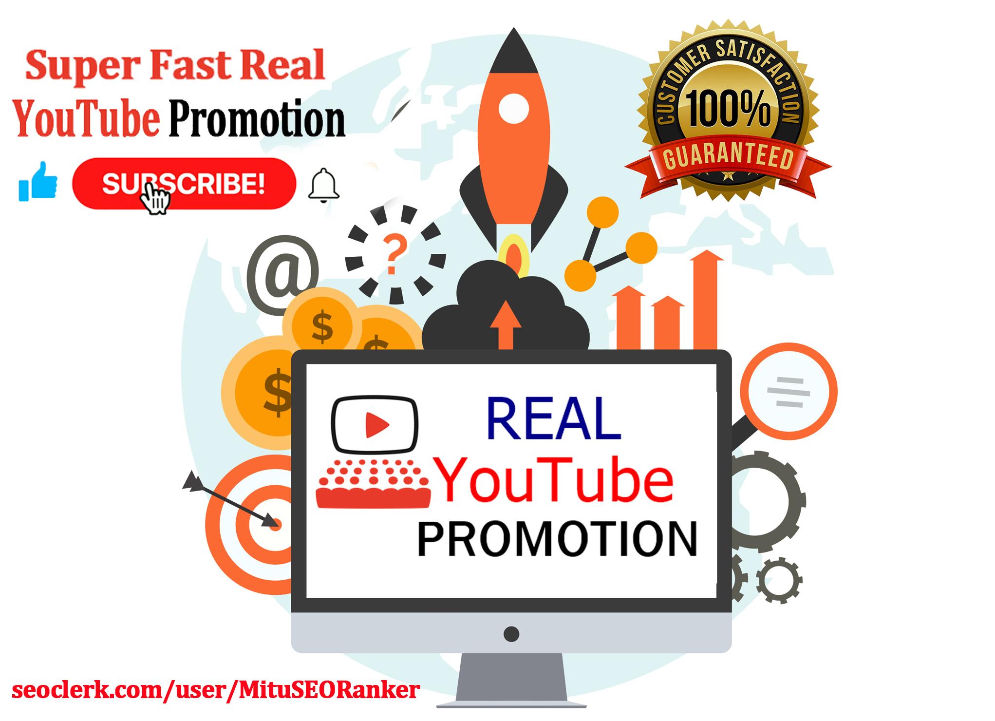 Super Fast Real YouTube Promotion with extra bonus