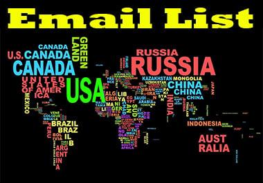 2500 Niche Targeted Verified, Clean and Active Email List for Email Campaign 